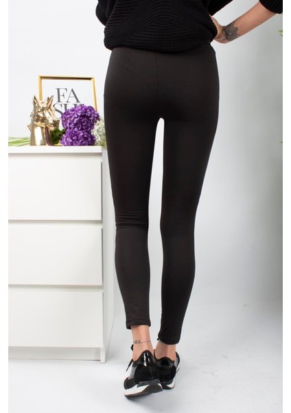 Kadın Şardonlu Dalgıç Kumaş Normal Bel Siyah Tayt fiyatları