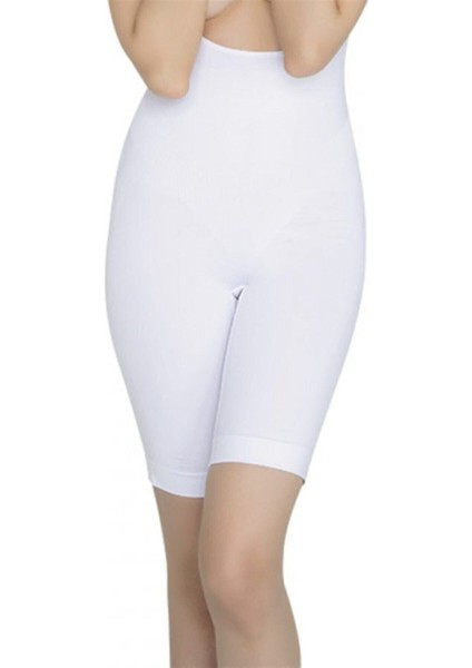 Kadın Beyaz Dizüstü Pamuklu Yarım Tayt 4018