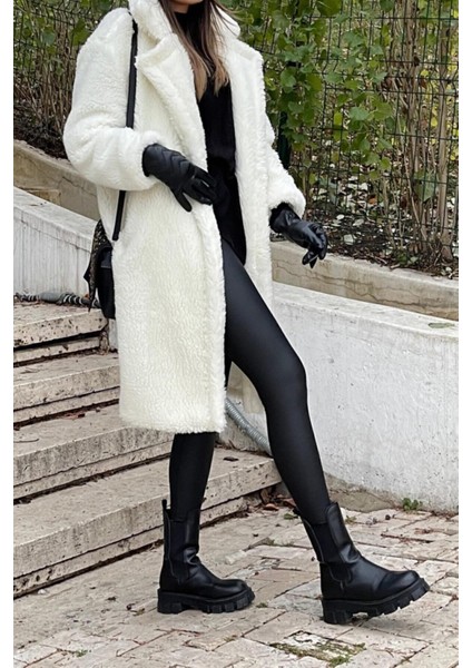 Siyah Mat Deri Içi Şardonlu Yüksek Bel Toparlayan Tayt modelleri