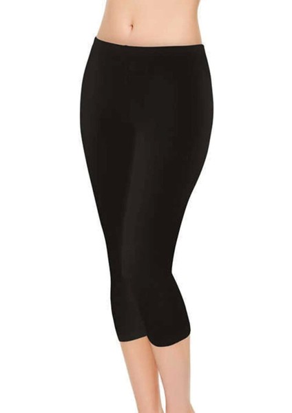 Siyah Modal Kapri Kadın Tayt