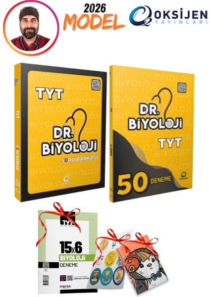 2026 Model Oksijen Yayınları Dr Biyoloji Tyt Soru Bankası ve Tyt 50 Deneme 2li Tyt Seti 3 Hediyeli