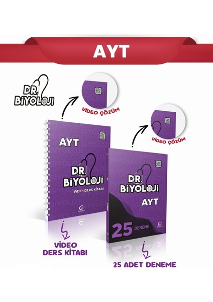 Dr.biyoloji Ayt Video Ders Kitabı&ayt 25 Deneme Set