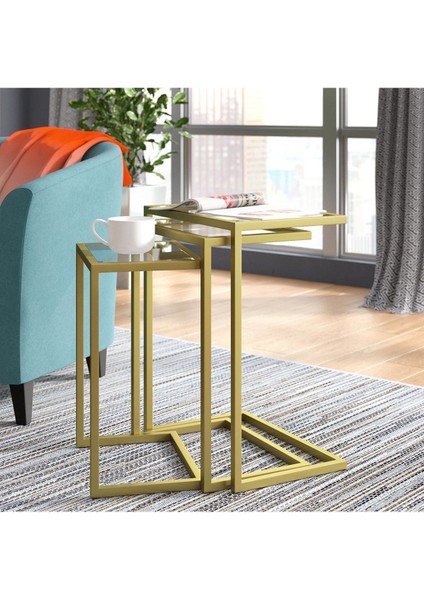 Bruc Gold Metal 3'lü Zigon Sehpa fiyatları