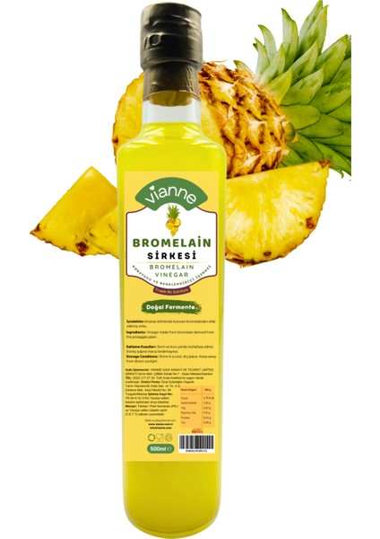 Doğal Fermente Bromelain Sirkesi 500 ml - Katkı, Koruyucu İçermez fiyatları
