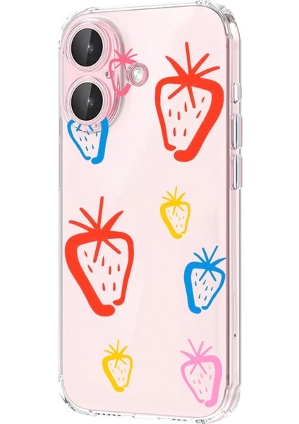 Iphone 16 Uyumlu Desenli Lüx Şeffaf Silikon Kılıf MNL14