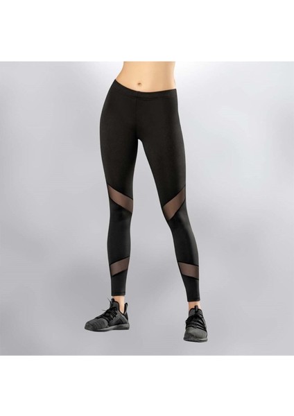 Kadın Tayt File Detaylı Penye Likralı Uzun 4084