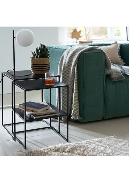 Hiba Siyah Metal Ikili Zigon Sehpa fiyatları