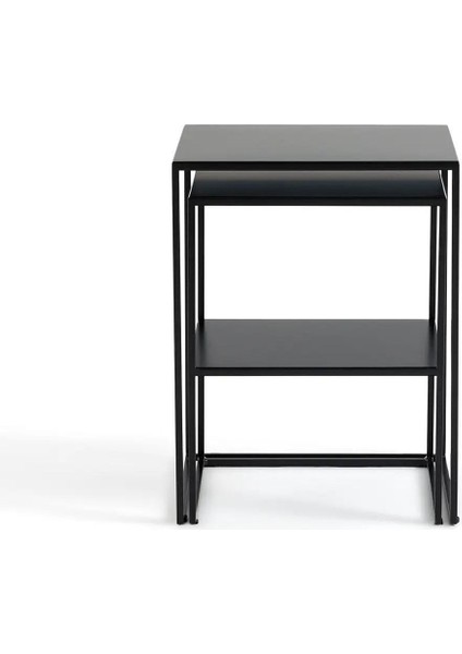 Hiba Siyah Metal Ikili Zigon Sehpa fırsatları