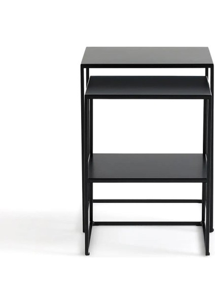 Hiba Siyah Metal Ikili Zigon Sehpa indirimleri