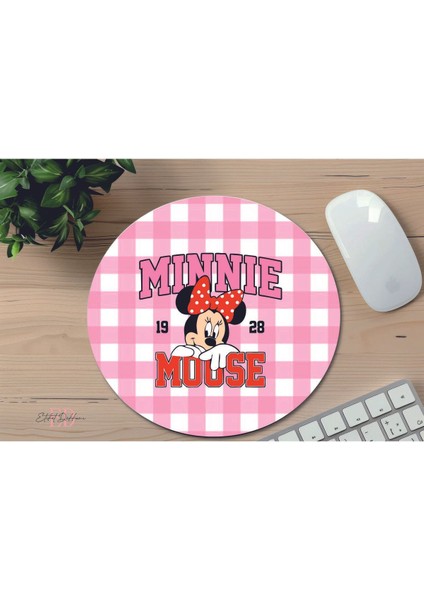 Mini Mouse Temalı Mouse Pad Kare Mouse Pad, Ofis Mause Pad, Kaymaz Taban