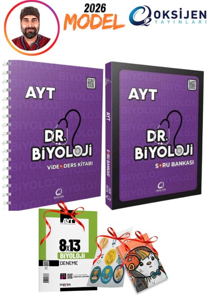2026 Model Oksijen Yayınları Dr Biyoloji Ayt Video Ders Kitabı ve Ayt Soru Bankası Seti 3 Hediyeli