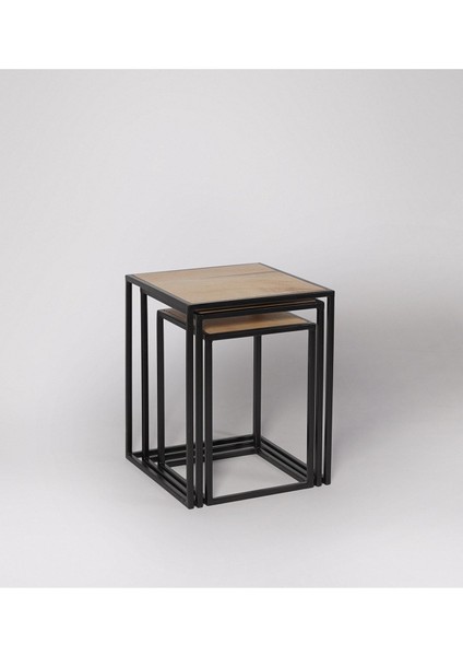 Beck Siyah Metal Ahşap Üçlü Zigon Sehpa fırsatları