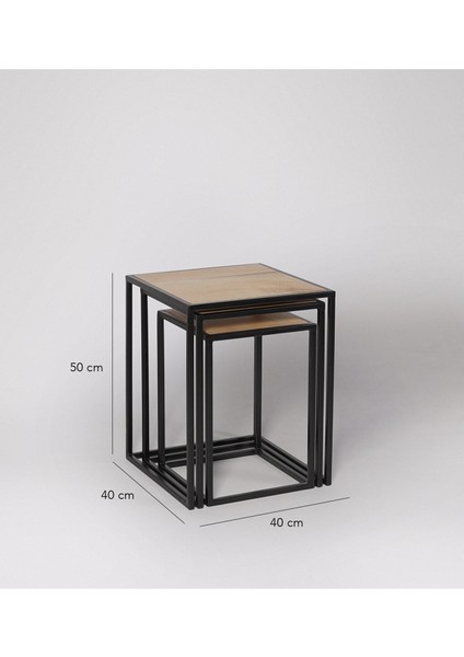 Beck Siyah Metal Ahşap Üçlü Zigon Sehpa indirimleri