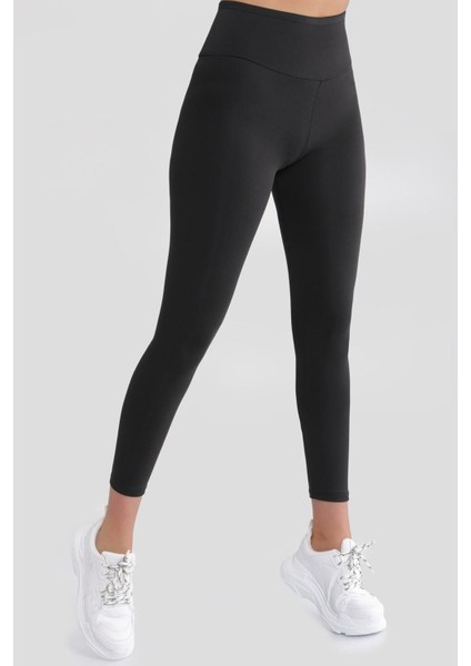 Kadın Siyah Yüksek Bel Toparlayıcı 2 Beden Incelten Korse Tayt