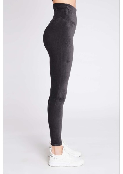 Kadın Kadife Fitilli Antrasit Tayt modelleri