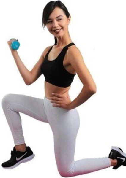 Kadın Beyaz Yüksek Bel Tayt V4000