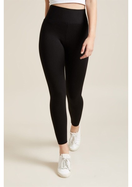 Kadın Siyah Yüksek Bel Çelik Örme Tayt [3848] fiyatları