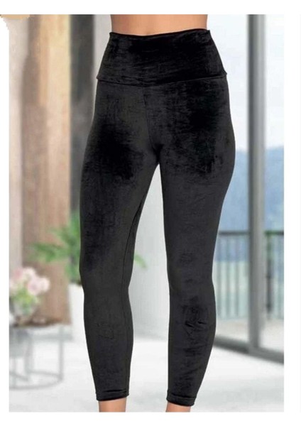 Fransız Kadife Yüksek Bel Tayt modelleri