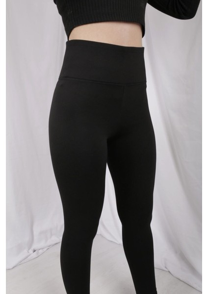 Kadın Siyah Geniş Kemer Çelik Örme Tayt fırsatları