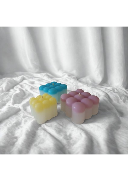 Multi Bubble Üçlü Set Soft Pastel Renkli Mum fiyatları