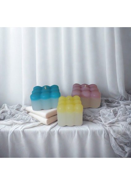 Multi Bubble Üçlü Set Soft Pastel Renkli Mum fırsatları