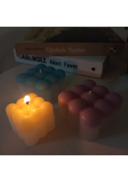 Multi Bubble Üçlü Set Soft Pastel Renkli Mum indirimleri