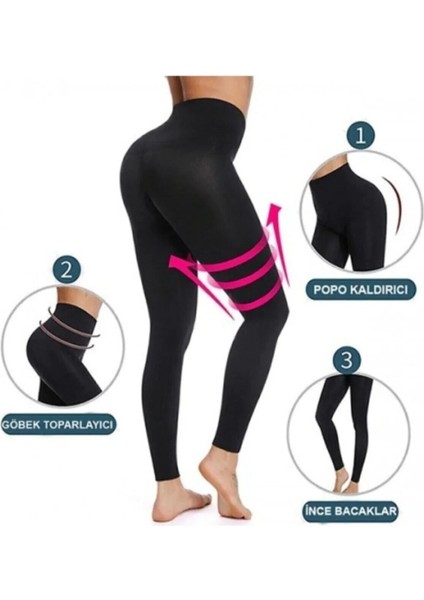 Siyah Korse Yüksek Bel Tayt