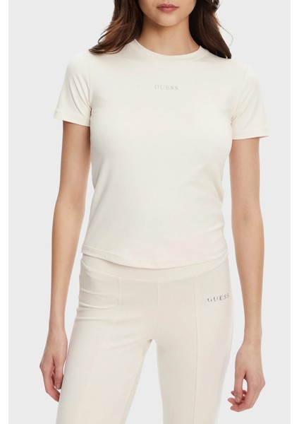 Margot Logolu Slim Fit Bisiklet Yaka Crop T Shirt V5RI10KCD02 Bayan T Shirt V5RI10 KCD02 G6K5