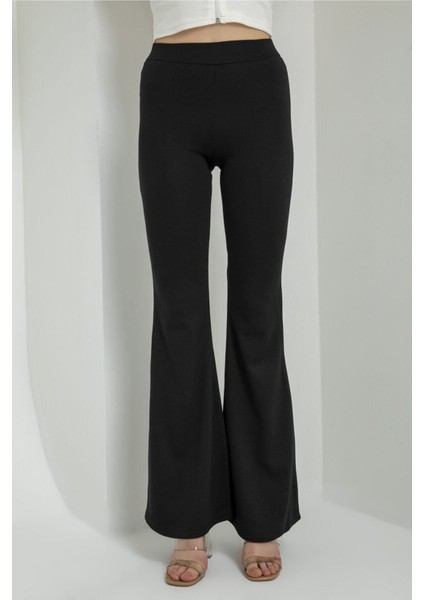 Kadın Siyah Ispanyol Paça Likralı Tayt INCY003-01 fiyatları