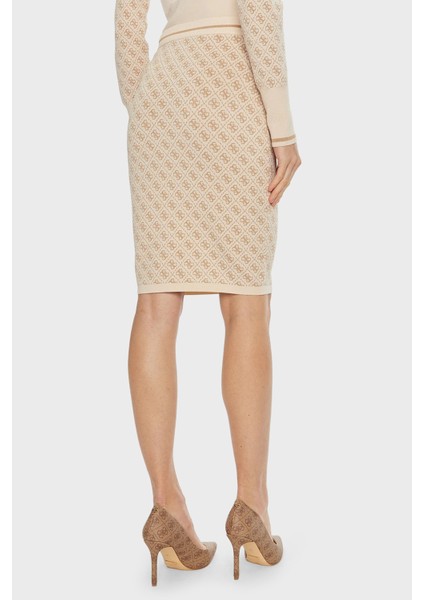 Lise Tamamı Logolu Slim Fit Normal Bel Triko Mini Etek W4BD53Z37K0 Bayan Etek W4BD53 Z37K0 F05O modelleri