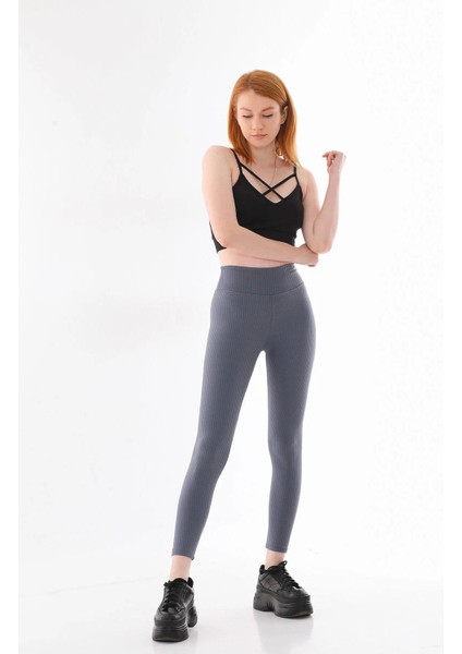 Kadın Hafif Korseli Şardonlu Fitilli Toparlayıcı Kışlık Tayt fırsatları