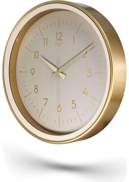Gold Kasa Krem Çerçeve Duvar Saati 37 cm fırsatları