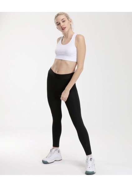 Kadın Siyah Çelik Örme Tayt