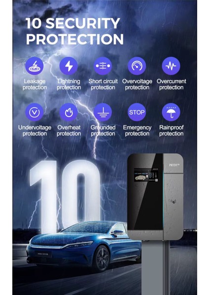 A23W332EN07 32A 22 Kw Montajlanabilir Duvar Tipi Elektrikli Araç Şarj Istasyonu Seti Hızlı Araç Şarj indirimleri