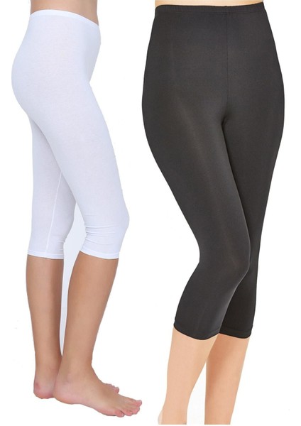 Elit 2'li Lüx Modal Kapri Kadın Tayt