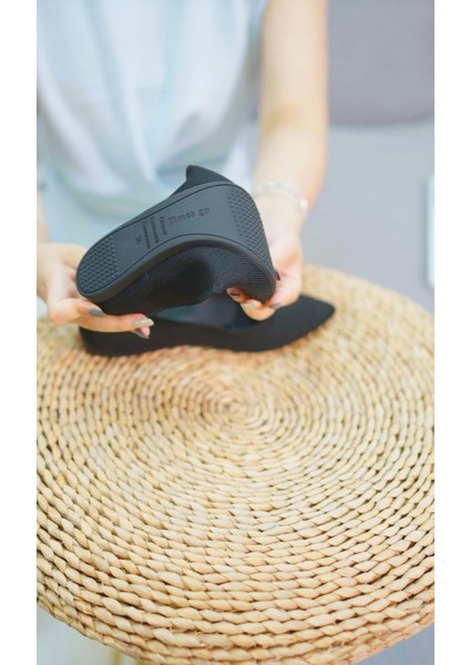 Kadın Siyah Babet – Rahat & Şık Flyknit Kumaş modelleri