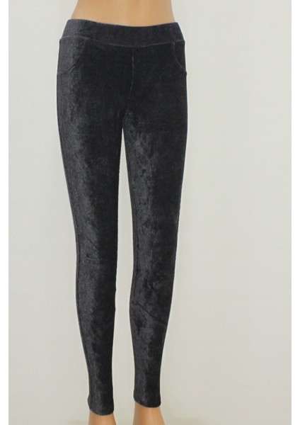 Kadın Antrasit Pamuklu Kışlık Kadife Tayt fiyatları