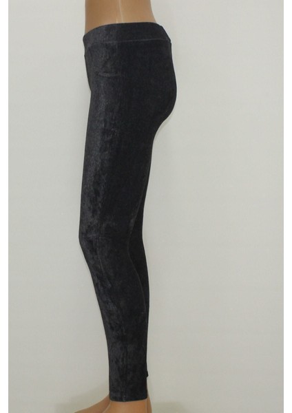 Kadın Antrasit Pamuklu Kışlık Kadife Tayt modelleri