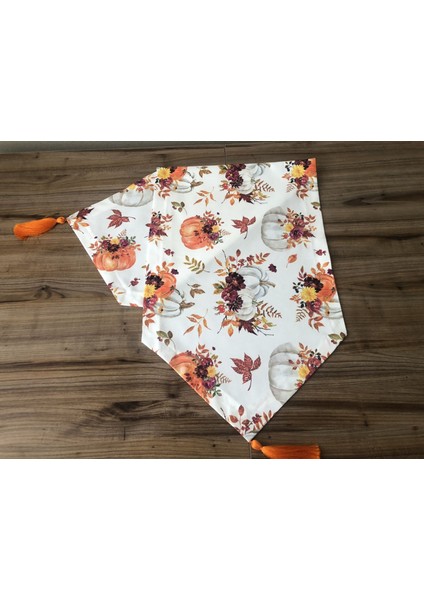 Çiçekli Balkabağı Desenli Runner