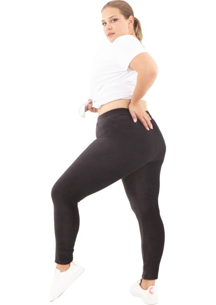 Füme Fitilli Kadife Tayt Büyük Beden indirimleri