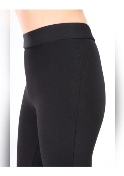 Kadın Siyah Ispanyol Paça Çelik Örme Tayt