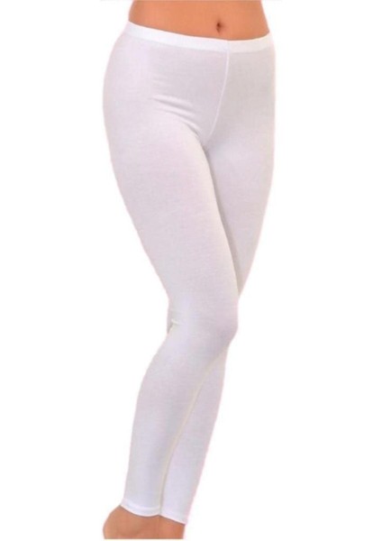 Kadın Düz Desensiz Uzun Yüksek Bel Penye Tayt Pantolon indirimleri