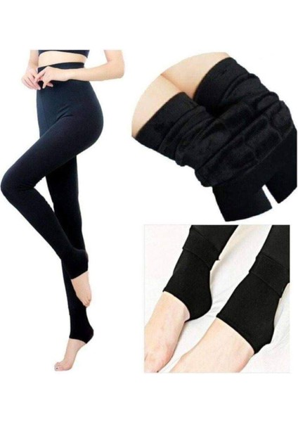 Kadın Siyah Peluşlu Termal Tayt modelleri