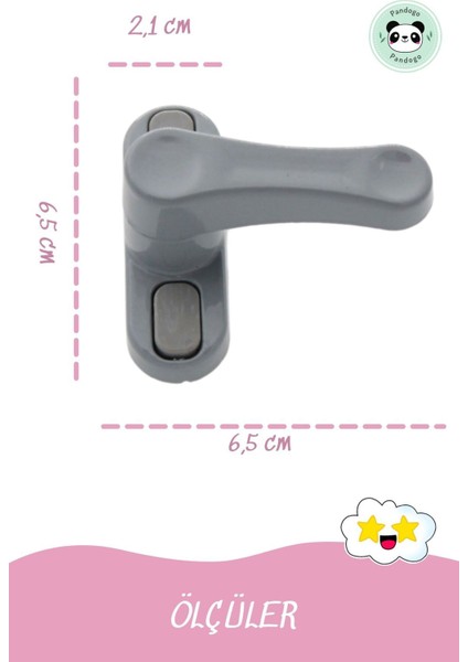 Gri Pencere Emniyet Kilidi Çocuk Hırsız Kilidi Çekmeli Metal Kilit