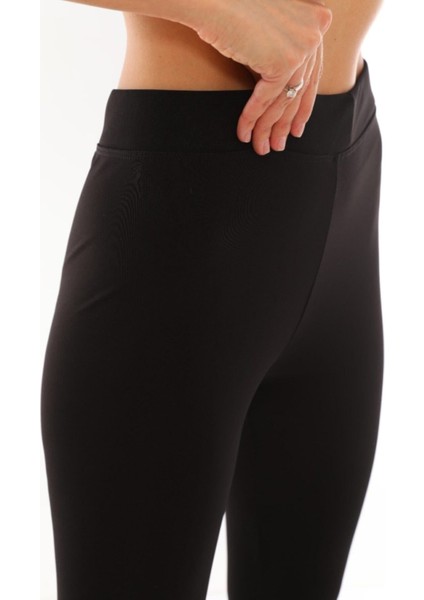 Kadın Siyah Çif Tül Yüksek Bel Spor Tayt fırsatları