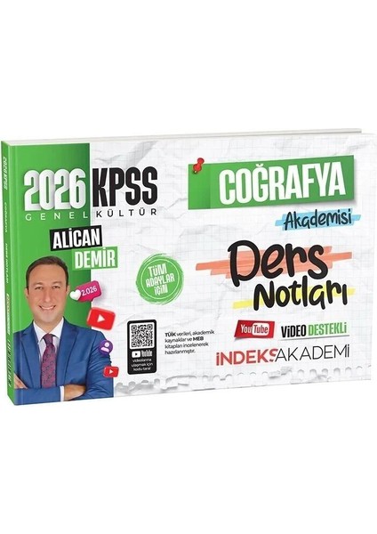 Indeks Akademi Yayıncılık 2026 Kpss Coğrafya Akademisi Video Ders Notları - Alican Demir