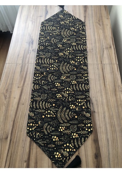 Gold Yaprak Kozalak Yılbaşı Desenli Runner fiyatları