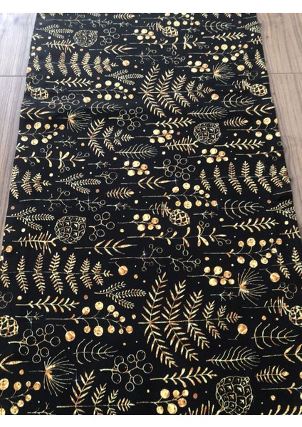 Gold Yaprak Kozalak Yılbaşı Desenli Runner modelleri