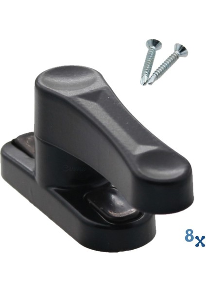 Siyah Pencere Emniyet Kilidi 8 Adet Çocuk Hırsız Kilidi Çekmeli Metal Kilit