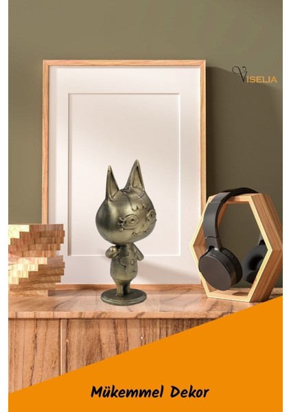 Dekoratif Küçük Kedi Biblo Heykel El Yapımı Hediyelik Süs Eşyası Sevimli Model Tasarım Ürünü